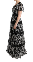 Dolce & Gabbana Black White Floral Lace Shift Dress - Size IT36-XS