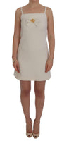 Dolce & Gabbana Abito spilla in lana bianca con spalline - IT46-XL