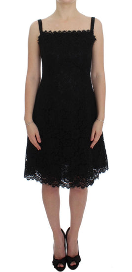 Dolce & Gabbana Black Lace Lace Shift Lunghezza del ginocchio - IT40-S