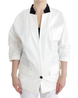 Giacca imbottita oversize in misto cotone bianco di Andrea Pompilio-IT44-L