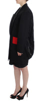 KAALE SUKTAE Blazer giacca lunga con cappuccio trench coat nero-IT42-M