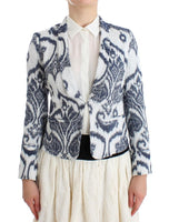 Giacca da giacca Blazer Bianco Blu di Christian Pellizzari - IT40-XS