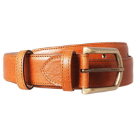 34 Mm Antique Buckle Leather Belt Tawny