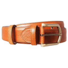 34 Mm Antique Buckle Leather Belt Tawny