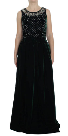 Abito lungo Maxi in cristallo verde Velvet Dolce & Gabbana - IT46-XL