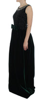 Abito lungo Maxi in cristallo verde Velvet Dolce & Gabbana - IT46-XL