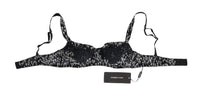 Dolce & Gabbana Black Silk White Lace Stretch Underwear Bra - Size IT3-M