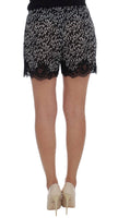 Dolce & Gabbana Black White Floral Lace Silk Sleepwear Shorts - Size IT2-S