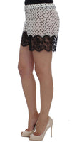 Dolce & Gabbana White Black Floral Lace Silk Sleepwear Shorts - Size M