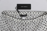 Dolce & Gabbana White Black Floral Lace Silk Sleepwear Shorts - Size M