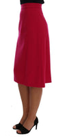 Dolce & Gabbana Pink Wool Knee Long A-Line Skirt - Size IT46-XL