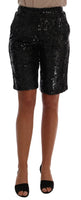 Dolce & Gabbana Black Sequined Fashion Shorts - Size IT36-XXS