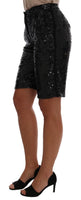 Dolce & Gabbana Black Sequined Fashion Shorts - Size IT36-XXS