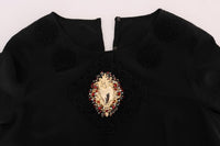 Dolce & Gabbana Black Sacred Heart Lace Top Blouse - Size IT36-XXS