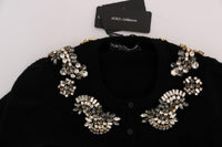 Dolce & Gabbana Black Cashmere Crystal Cardigan Sweater - Size IT38-XS