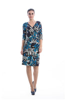 Abstract Print Crossover Dress