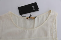 Costume National Beige Asymmetric Top Blouse - Size XXS