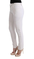 Pantaloni casual slim fit Ermanno Scervino in cotone bianco - IT40-S