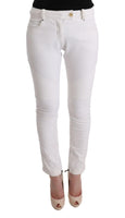 Pantaloni casual slim fit Ermanno Scervino in cotone bianco - IT40-S