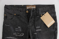 Jeans dritto strappato cotone lavato grigio Galliano - Taglia W26