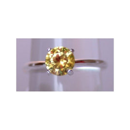 Silver plated ring with a Synthetic Citrine (Zircon)