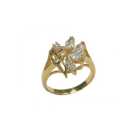 Ring in Silver plated lacquered gold with cubic zirconia diamonds