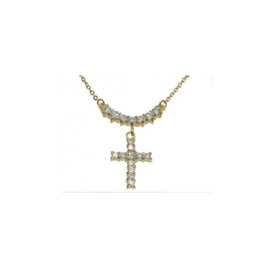 Silver necklace and pendant 926 gold lacquered with synthetic diamonds