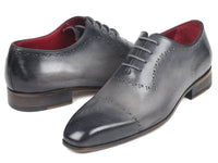 Paul Parkman Grey Hand-Painted Classic Brogues (ID#ZLS34GRY)