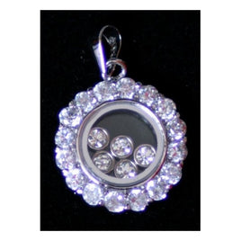 Pendant Silver 925 with Synthetic Diamonds