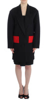 KAALE SUKTAE Blazer giacca lunga con cappuccio trench coat nero-IT40-S