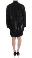 KAALE SUKTAE Blazer giacca lunga con cappuccio trench coat nero-IT38-XS