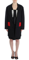 KAALE SUKTAE Blazer giacca lunga con cappuccio trench coat nero-IT38-XS