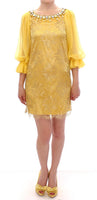 Dolce & Gabbana Miniabito in pizzo di pizzo giallo - Taglia IT40-S