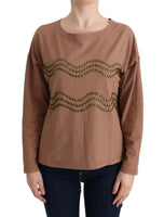 Maglione con borchie in cotone marrone Galliano - Taglia S