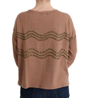 Maglione con borchie in cotone marrone Galliano - Taglia S