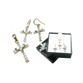 Set Pendant and earrings 925 gold lacquered