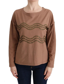 Maglione con borchie in cotone marrone Galliano - Taglia XS