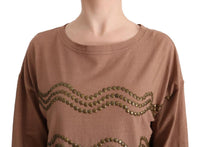 Maglione con borchie in cotone marrone Galliano - Taglia XS