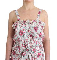 Ermanno Scervino Beachwear-Vestito corto rosa a fiori floreale corto IT46