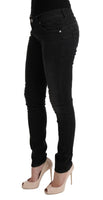 Jeans slim fit ACHT in denim nero con fondo in cotone - Taglia W26