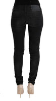 Jeans slim fit ACHT in denim nero con fondo in cotone - Taglia W26