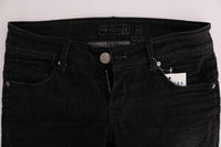 Jeans slim fit ACHT in denim nero con fondo in cotone - Taglia W26