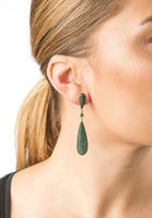 LATELITA - Original Coco`s Long Drop Earrings Emerald Green CZ