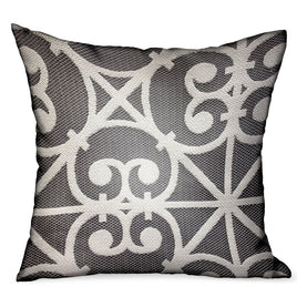 Abalone Truffle Gray Chevron Luxury Outdoor/Indoor Throw Pillow