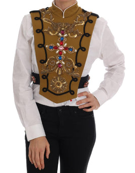 Gilet con croce in cristallo giallo Dolce & Gabbana-it38-xs