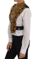 Gilet con croce in cristallo giallo Dolce & Gabbana-it38-xs