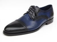 Paul Parkman Men's Parliament Blue Derby Shoes Leather Upper and Leather Sole (ID#046-BLU)