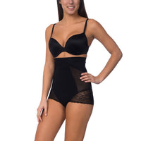 BODY BEAUTIFUL SHAPEWEAR - Original Power Mesh Hi Waist Shaping Brief Black