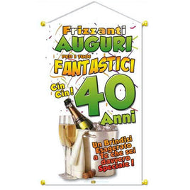 Poster 'Tanti Auguri per i tuoi 40 Anni' - 50x30 cm