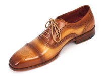 Paul Parkman Men's Captoe Oxfords Tan Color (ID#024-TAN)